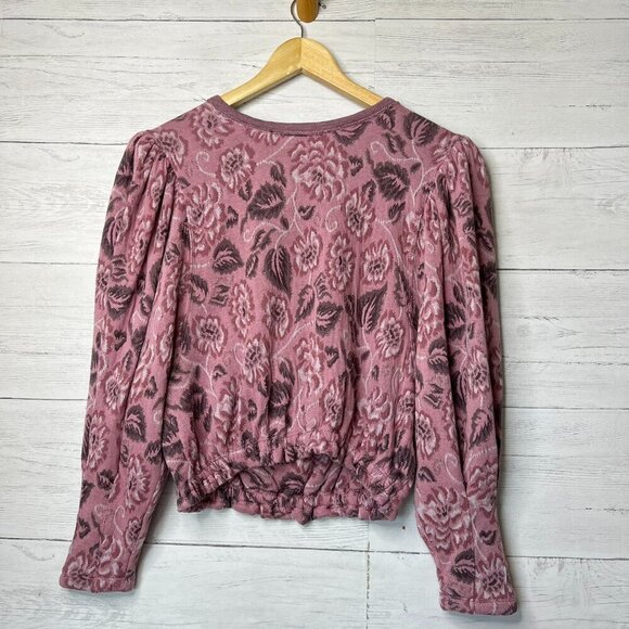 Free People Blouse Womens Size Small No Ordinary Top Smoked Pink Combo Floral - Picture 1 of 16